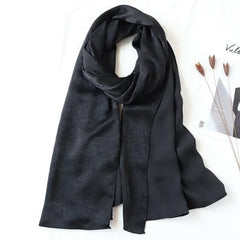 Bustangi Black Crinkle Silk Hijab