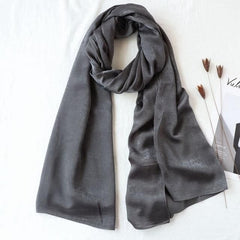 Bustangi Grey Crinkle Silk Hijab