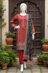 Almeerah Unstitched 3 Piece Winter Khaddar Luxe Collection'2025-Scarlet Luxe Bloom