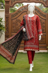 Almeerah Unstitched 3 Piece Winter Khaddar Luxe Collection'2025-Scarlet Luxe Bloom