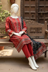 Almeerah Unstitched 3 Piece Winter Khaddar Luxe Collection'2025-Scarlet Luxe Bloom