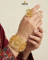 Sculpted Botanical Baai Bangle Ring Set - Zeesy Jewellery