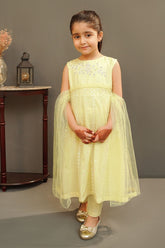 Sequence Net Hand Adda Work 3 Pc Suit - Wear Ochre