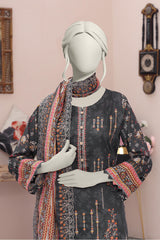 Almeerah Unstitched 3 Piece Emb Cutwork Lawn Vol-04 Collection'2025-Shadow Grey Luxe