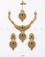 Zeesy-Shahi Gemstone Hasli Necklace Set