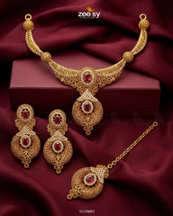 Zeesy-Shahi Gemstone Hasli Necklace Set