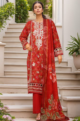 Signature By Sada Bahar Stitched 3 Piece Festive Emb Lawn Vol-02 Suit-PD-198-RED