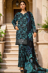 Signature By Sada Bahar Stitched 3 Piece Festive Emb Lawn Vol-02 Suit-ED-239-BLACK