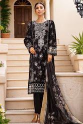 Signature By Sada Bahar Stitched 3 Piece Festive Emb Lawn Vol-02 Suit-PD-210-BLACK