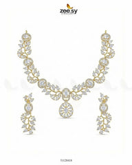 Golden Bold Stone Necklace Set