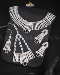 Asma's Bridal Sets Silver Blue - Zeesy Jewellery