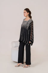 Festive Luxury Pret By Stitch Vibes Stitched Formals Suit-Silver Stardust Dress