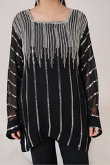 Festive Luxury Pret By Stitch Vibes Stitched Formals Suit-Silver Stardust Dress