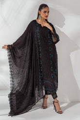 Mehru By Guzel Stitched 3 Piece Festive Formals Suit-Siyah