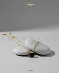 Sleek Square Solitaire Chain - Zeesy Jewellery
