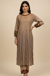 Brandlo Stitched 2 Piece Suit-SOFT BROWN