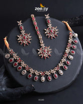 Solara Necklace Set Red - Zeesy Jewellery