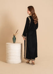 Luxe A Velvet Affair By Stitch Vibes Stitched Winter Suit-Stillness Black Velvet Dress