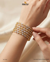 Zeesy-Substantial Opulent Heritage Bangles - Two Tone