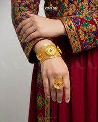 Sultanate Sunburst Filigree Bangle Ring Set - Zeesy Jewellery