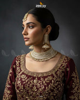 Sumayah's Choker Necklace Golden White - Zeesy Jewellery