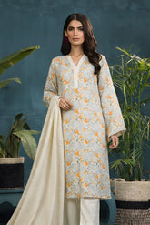 Ayla Studio Stitched 3 Piece Luxe Eid Jacquard Festive Lawn Suit-Sunehri Subah