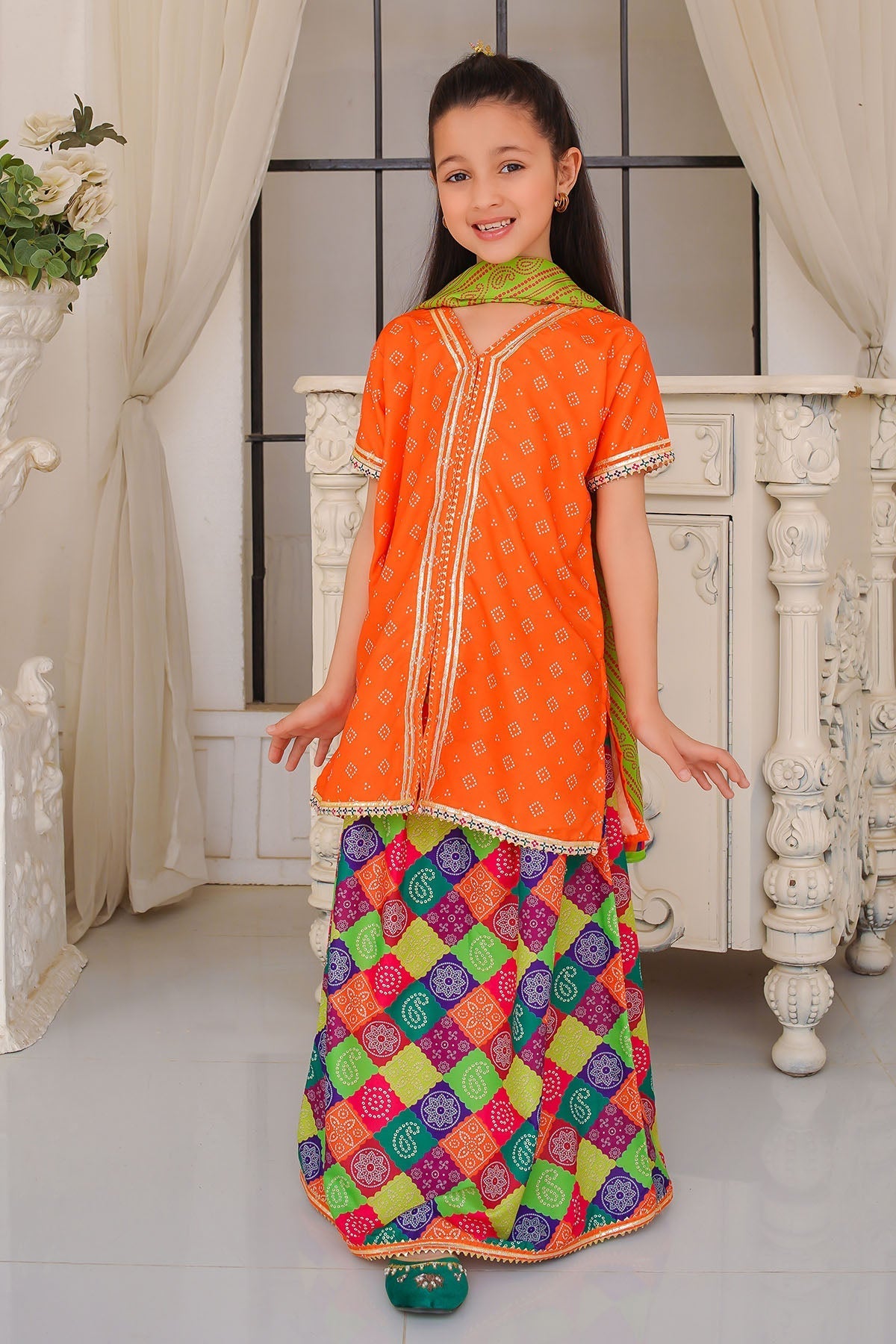 Shop elegant Lawn Suit Designs for Kids with this Swiss Lawn Digital Printed 3 Pc Suit