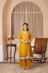 Khayat Stitched Festive Kids Collection'2025-Mustard Angrakha