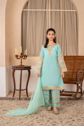 Khayat Stitched 3 Piece Formals Suit-Aquamarine