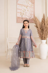 Khayat Stitched 3 Piece Formals Kids Collection'2025-Greyish