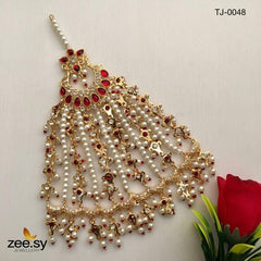 PEACOCK JHUMAR-0048 Crystal Maroon - Zeesy Jewellery