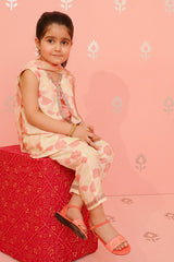 Cotton Silk Printed 3 Pc Suit - Wear Ochre