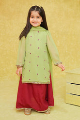 Chiffon Embroidered 3 Pc Suit - Wear Ochre