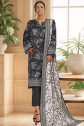 Sada Bahar Stitched 3 Piece Printed Khaddar Vol-02 Suit-KD-PR-6558-Green