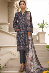 Sada Bahar Stitched 3 Piece Printed Khaddar Vol-02 Suit-KD-PR-6556-Black