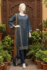 Almeerah Unstitched 3 Piece Winter Khaddar Luxe Collection'2025-Teal Midnight Charm