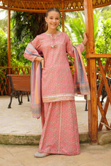 The Trendy Herringbone Digital Printed 3-Piece Suit Ensemble combines modern style and elegance, featuring a chic herringbone pattern for versatile wear.