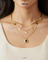 Trinity Triple Layered Stone Chain - Zeesy Jewellery