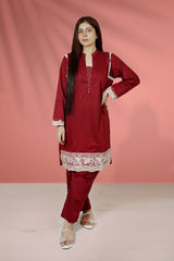 Urban Cut 2 Piece Cotton Embroidered Suit