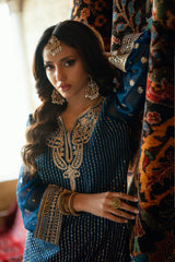 Aura By Haniumaimaz Stitched 3 Piece Formals Vol-01 Suit-USHNA