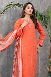 Aarah By Tawakkal Stitched 3 Piece Fancy Emb Lawn Suit-D-2825