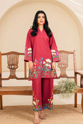 Amal Stitched 2 Piece Summer Cambric Collection-Ruby