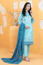 Ashleena By Tawakkal Unstitched 3 Piece Emb Digital Print Lawn Suit-D-3285