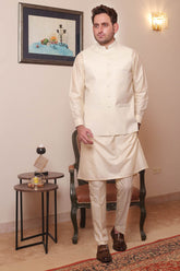 Real Image Mens Waist Coat Collection'2025-OW - 027 Cream