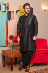 Real Image Mens Waist Coat Collection'2025-WP - 136 Black