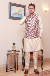 Real Image Mens Waist Coat Collection'2025-OW - 045 Cream