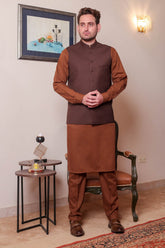 Real Image Mens Waist Coat Collection'2025-OW - 034 Brown