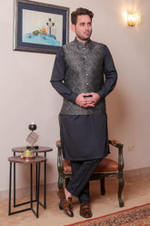 Real Image Mens Waist Coat Collection'2025-WP - 159 Dark Grey