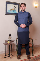 Real Image Mens Waist Coat Collection'2025-OW - 033 Blue