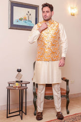 Real Image Mens Waist Coat Collection'2025-OW - 046 Yellow